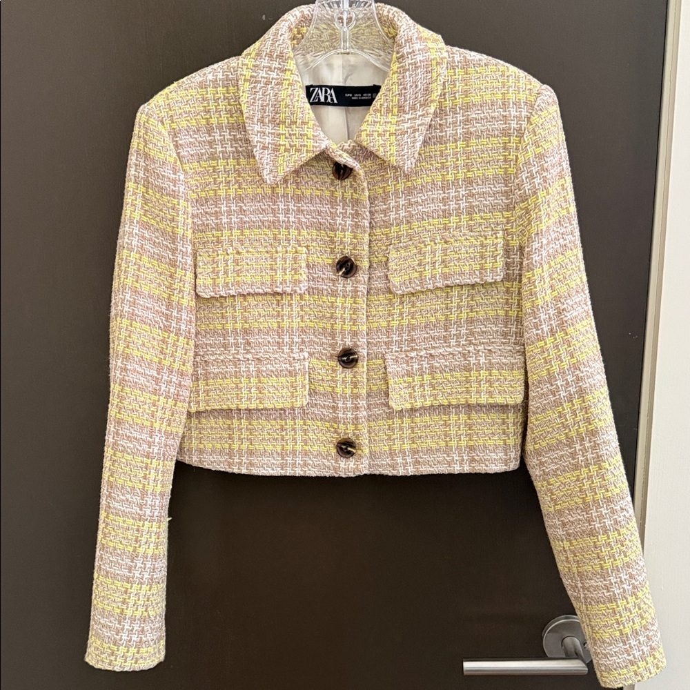 Zara Women's Multicolor Tweed Blazer